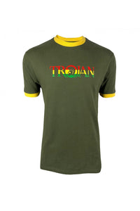 TROJAN Logo Ringer Tee TC/1014 Army Green - Raw Menswear
