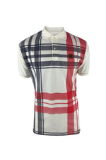 Load image into Gallery viewer, Trojan Oversize Check Panel Polo TR/8868 Ecru / Red - Raw Menswear
