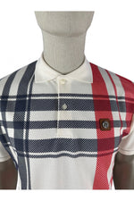 Load image into Gallery viewer, Trojan Oversize Check Panel Polo TR/8868 Ecru / Red - Raw Menswear
