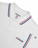 Load image into Gallery viewer, Lambretta Twin Tipped Polo White (Red/Dark Blue) - Raw Menswear
