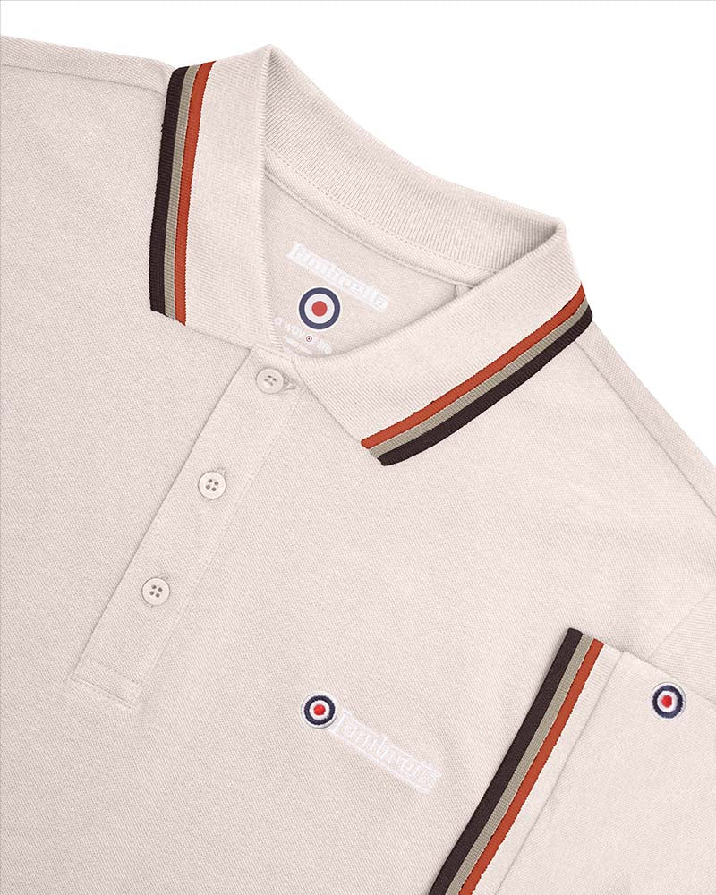 Lambretta Triple Tipped Polo Top Oatmeal Clay/Stone/Java - Raw Menswear