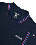 Load image into Gallery viewer, Lambretta Twin Tipped Polo Navy (Hydrangea/Red Violet) - Raw Menswear
