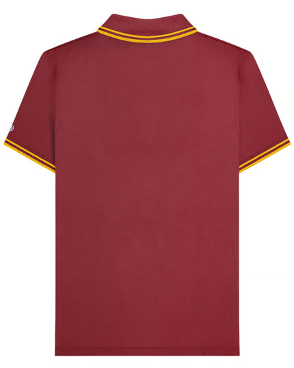 Lambretta Twin Tipped Polo in Burgundy/Gold