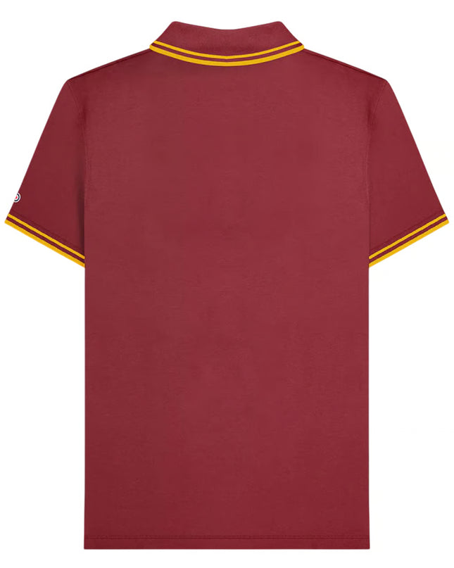 Lambretta Twin Tipped Polo in Burgundy/Gold