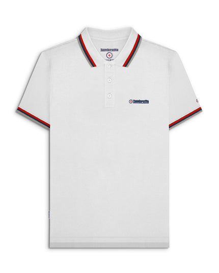 Lambretta Triple Tipped Polo White(Red/Navy/Grey) - Raw Menswear