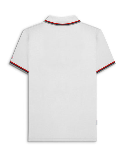 Lambretta Triple Tipped Polo White(Red/Navy/Grey) - Raw Menswear