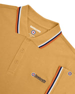 Load image into Gallery viewer, Lambretta Triple Tipped Polo Top Gold(White/Navy/Orange) - Raw Menswear
