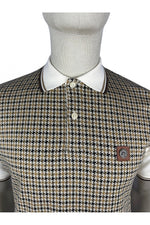 Load image into Gallery viewer, TROJAN Houndstooth panel polo TR/8934 Ecru - Raw Menswear
