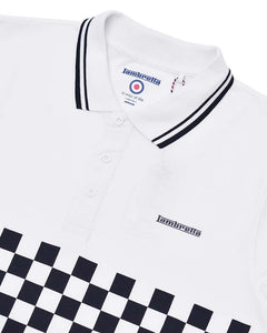 Lambretta Two Tone Tipped Polo White/Black - Raw Menswear