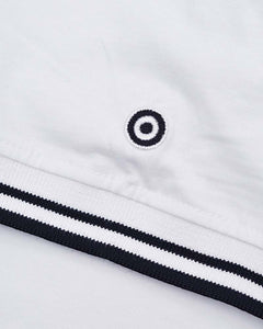 Lambretta Two Tone Tipped Polo White/Black - Raw Menswear