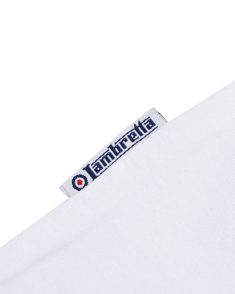 Lambretta Two Tone Tipped Polo White/Black - Raw Menswear