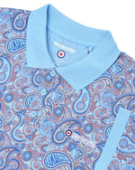 Load image into Gallery viewer, Lambretta Paisley Brand Polo Sky Blue - Raw Menswear
