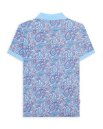 Load image into Gallery viewer, Lambretta Paisley Brand Polo Sky Blue - Raw Menswear
