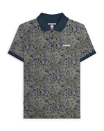 Load image into Gallery viewer, Lambretta Paisley Brand Polo Woodsmoke - Raw Menswear
