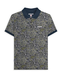 Lambretta Paisley Brand Polo Woodsmoke - Raw Menswear