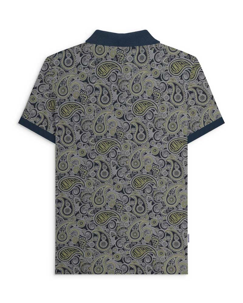 Lambretta Paisley Brand Polo Woodsmoke - Raw Menswear