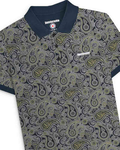 Lambretta Paisley Brand Polo Woodsmoke - Raw Menswear