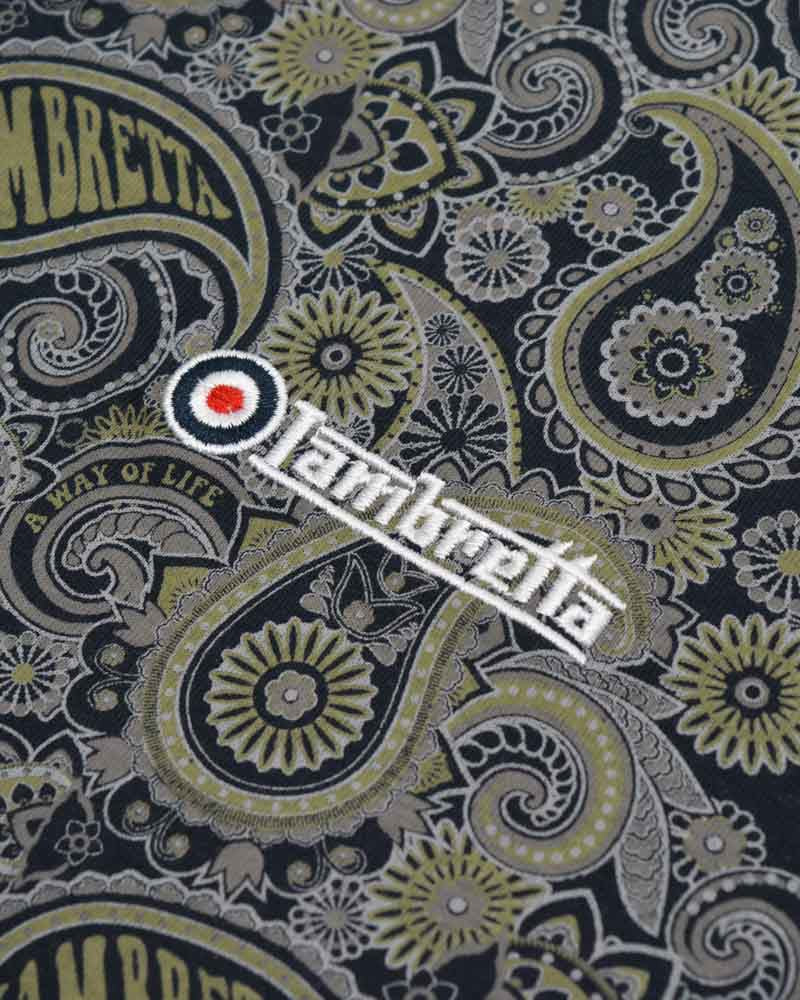 Lambretta Paisley Brand Polo Woodsmoke - Raw Menswear