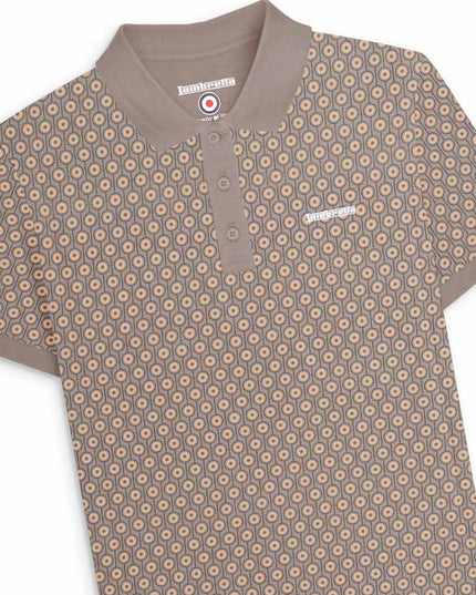 Lambretta Geo Roundel Polo Cinder Beige - Raw Menswear