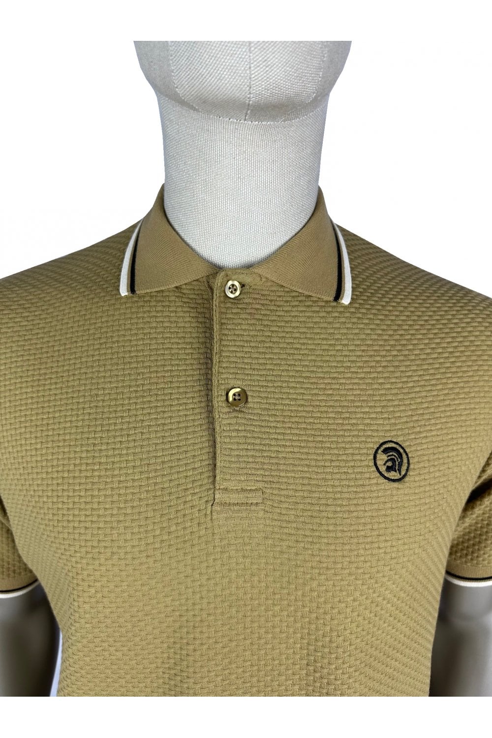 TROJAN Twin Tipped Textured Polo TC/1038 Camel - Raw Menswear