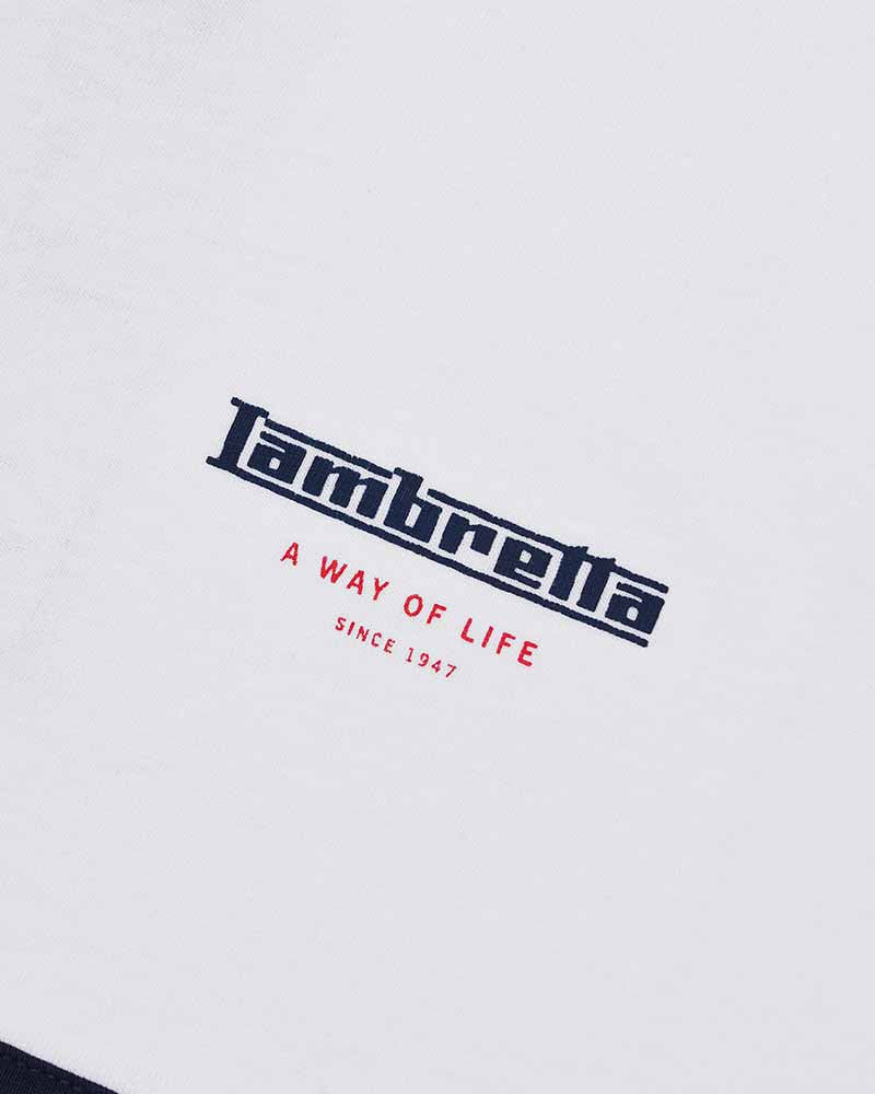 Lambretta Classic Stripe Polo White - Raw Menswear