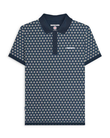 Lambretta Geo Roundel Polo Navy/Silver - Raw Menswear