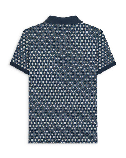 Lambretta Geo Roundel Polo Navy/Silver - Raw Menswear