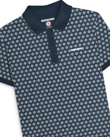 Lambretta Geo Roundel Polo Navy/Silver - Raw Menswear