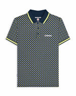 Load image into Gallery viewer, Lambretta Geo AOP Polo Navy/Green - 059
