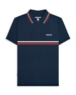 Load image into Gallery viewer, Lambretta Classic Stripe Polo Navy - Raw Menswear
