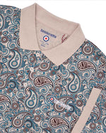 Load image into Gallery viewer, Lambretta Retro 70s Style Paisley Brand Polo Silver Lining - Raw Menswear
