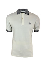 Load image into Gallery viewer, TROJAN Basket Weave Polo with jacquard collar and cuffs TR/8870 Ecru - Raw Menswear
