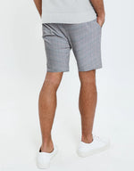 Charger l&#39;image dans la galerie, Threadbare Luxe Men&#39;s Grey Check Slim Fit Chino Shorts - Raw Menswear
