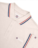 Load image into Gallery viewer, Lambretta win Tipped Polo Silver Lining(Mineral Red/Navy) - Raw Menswear
