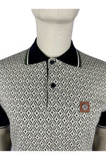 Carica l&#39;immagine nel visualizzatore di Gallery, TROJAN Geometric panel polo TR/8924 Black - Raw Menswear
