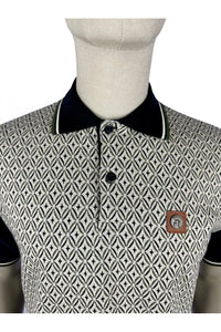 TROJAN Geometric panel polo TR/8924 Black - Raw Menswear