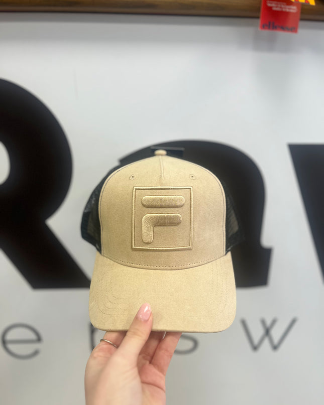 FILA Turo F Box Suede Tonal Mesh Back Cap Classic Beige - 1148