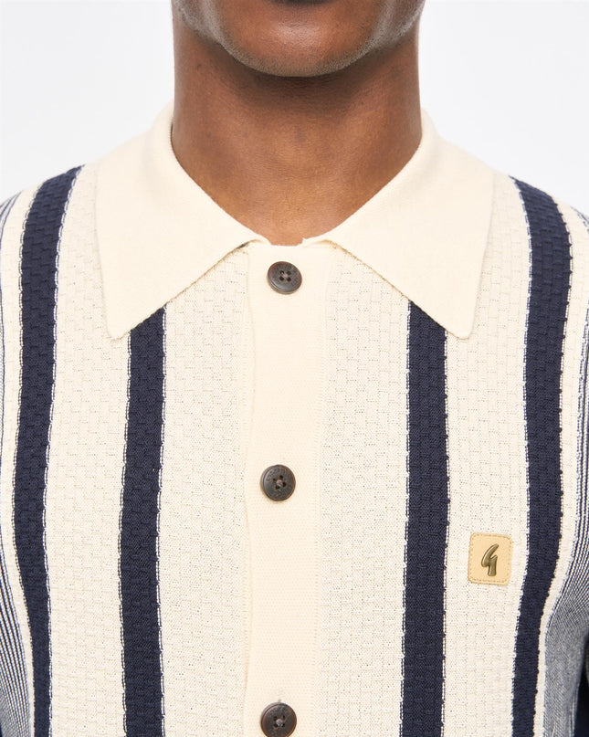 Gabicci Mens Pascal Long Sleeve Button Thru Knit Polo Gabicci Vintage 