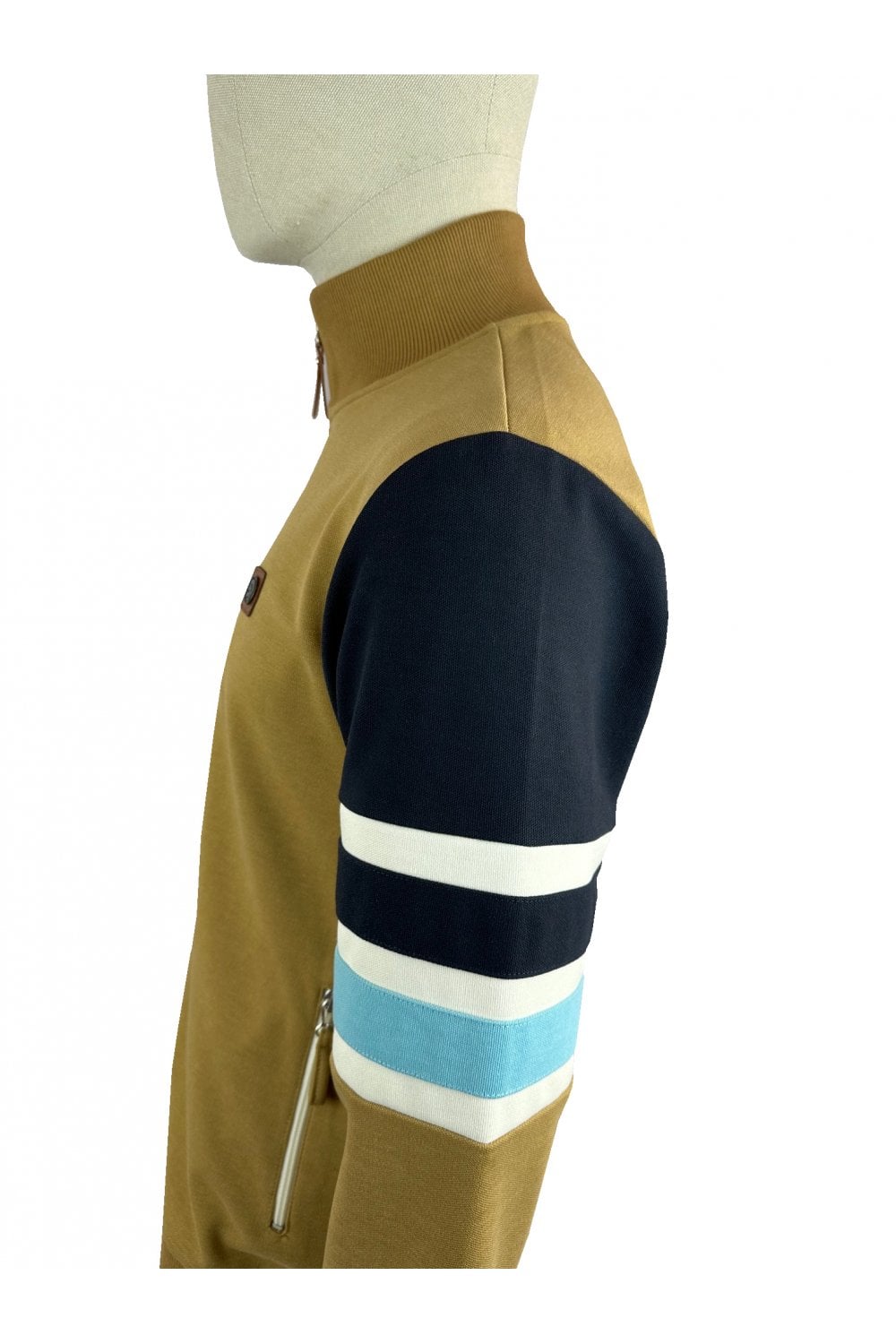 Trojan TC/1035 Marley Stripe Sleeve Track Top Jacket Camel - Raw Menswear