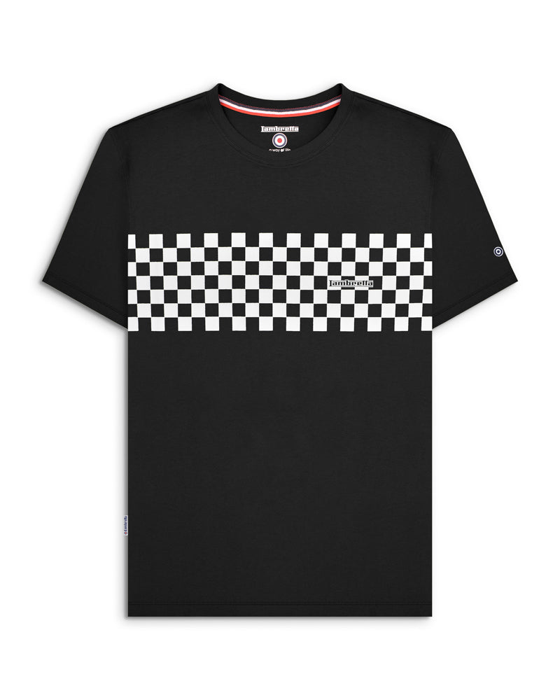 Lambretta Two Tone Panel Tee Black/White - Raw Menswear