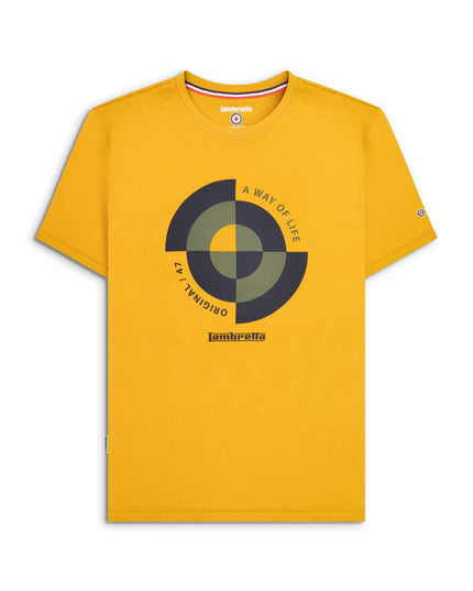 Lambretta Target Quadrant Tee Gold - Raw Menswear