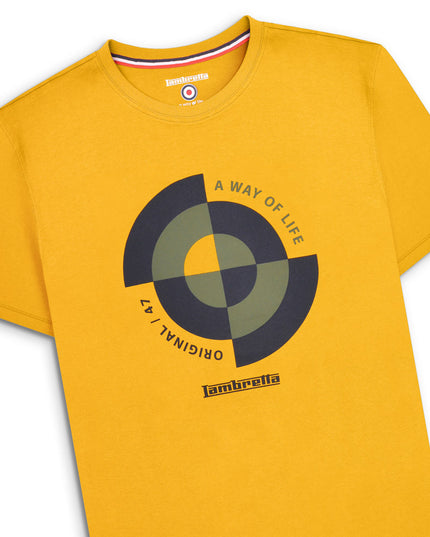 Lambretta Target Quadrant Tee Gold - Raw Menswear