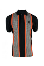 Charger l&#39;image dans la galerie, TROJAN Taped Houndstooth Panel Polo TR/8876 Black - Raw Menswear
