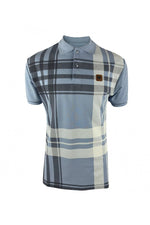 Load image into Gallery viewer, Trojan Oversize Check Panel Polo TR/8868 Sky Blue - Raw Menswear
