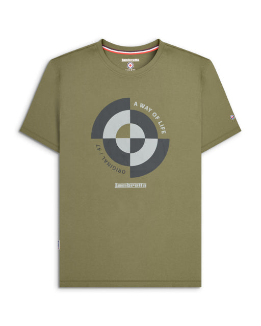 Lambretta Target Quadrant Tee Khaki - Raw Menswear