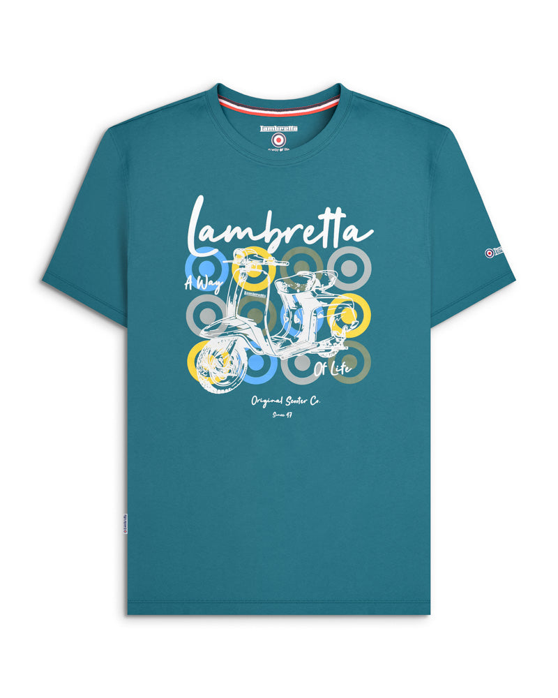 Lambretta Scooter Brand Tee Gulf Coast  (Teal) - Raw Menswear