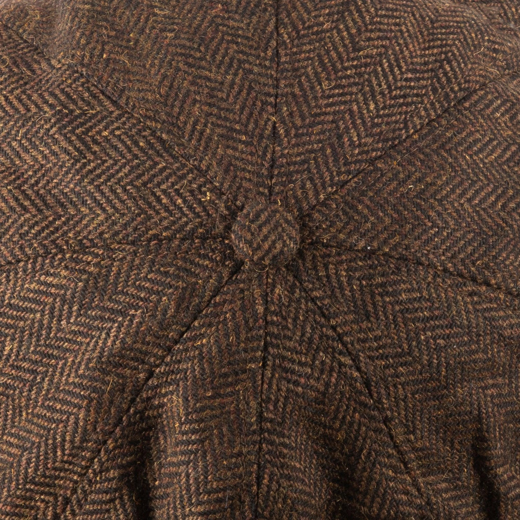 Tommy Tweed Baker Boy Cap Brown Herringbone Tweed - Raw Menswear