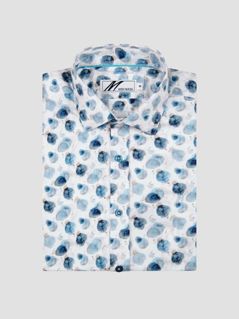 Mish Mash Ocean SS Shirt White/Sky - 057