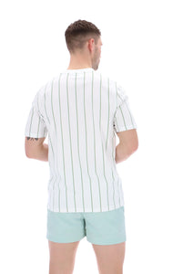 FILA Lee Pin Striped Tee White - Raw Menswear