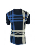 Load image into Gallery viewer, TROJAN Oversize Check Panel Tee TR/8830 Navy - Raw Menswear
